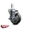 Service Caster 4'' Gray Polyurethane Wheel Swivel 7/16'' Grip Ring Stem Caster with Brake SCC-GR20S414-PPUB-TLB-716138 - alternate 3